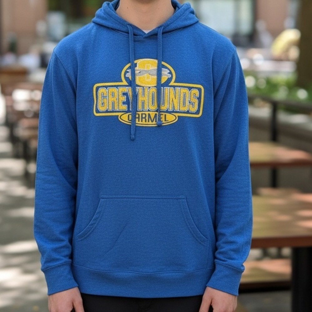Pel Athletic Greyhounds‎ Carmel Hoodie Blue Long Sleeve Graphic Pocket Mens M